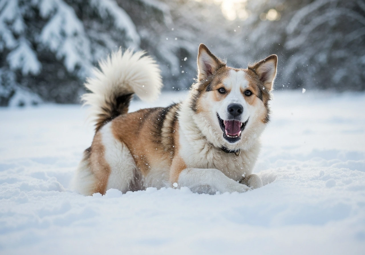 Saint Bernard on a walk
